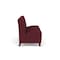 Lesro Siena Lounge Reception Armless 3 Seat Tandem Seating No Center Arms, Walnut, OH Wine Upholstery SN3102 - alternate 2